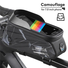 Load image into Gallery viewer, Bicycle Bag Phone Bag Waterproof Front Frame Cycling Bag Sensitive Touch Screen Road Bike Bag Bicycle Phone Bag Bike Phone Holder EVA Waterproof Handlebar Bag With Sensitive Bike Phone Front Frame Bag Bicycle Bag Phone Mount Top Tube Bag Bike 6.0-7.4 Inch
