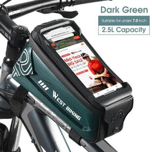 Load image into Gallery viewer, Bicycle Bag Phone Bag Waterproof Front Frame Cycling Bag Sensitive Touch Screen Road Bike Bag Bicycle Phone Bag Bike Phone Holder EVA Waterproof Handlebar Bag With Sensitive Bike Phone Front Frame Bag Bicycle Bag Phone Mount Top Tube Bag Bike 6.0-7.4 Inch
