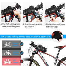 Load image into Gallery viewer, Bicycle Bag Phone Bag Waterproof Front Frame Cycling Bag Sensitive Touch Screen Road Bike Bag Bicycle Phone Bag Bike Phone Holder EVA Waterproof Handlebar Bag With Sensitive Bike Phone Front Frame Bag Bicycle Bag Phone Mount Top Tube Bag Bike 6.0-7.4 Inch
