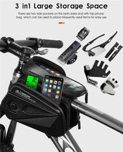 Load image into Gallery viewer, Bicycle Bag Phone Bag Waterproof Front Frame Cycling Bag Sensitive Touch Screen Road Bike Bag Bicycle Phone Bag Bike Phone Holder EVA Waterproof Handlebar Bag With Sensitive Bike Phone Front Frame Bag Bicycle Bag Phone Mount Top Tube Bag Bike 6.0-7.4 Inch
