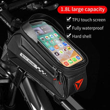 Load image into Gallery viewer, Bicycle Bag Phone Bag Waterproof Front Frame Cycling Bag Sensitive Touch Screen Road Bike Bag Bicycle Phone Bag Bike Phone Holder EVA Waterproof Handlebar Bag With Sensitive Bike Phone Front Frame Bag Bicycle Bag Phone Mount Top Tube Bag Bike 6.0-7.4 Inch
