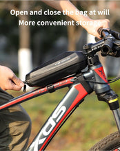 Load image into Gallery viewer, Bicycle Bag Phone Bag Waterproof Front Frame Cycling Bag Sensitive Touch Screen Road Bike Bag Bicycle Phone Bag Bike Phone Holder EVA Waterproof Handlebar Bag With Sensitive Bike Phone Front Frame Bag Bicycle Bag Phone Mount Top Tube Bag Bike 6.0-7.4 Inch
