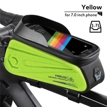 Load image into Gallery viewer, Bicycle Bag Phone Bag Waterproof Front Frame Cycling Bag Sensitive Touch Screen Road Bike Bag Bicycle Phone Bag Bike Phone Holder EVA Waterproof Handlebar Bag With Sensitive Bike Phone Front Frame Bag Bicycle Bag Phone Mount Top Tube Bag Bike 6.0-7.4 Inch
