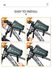 Load image into Gallery viewer, Bicycle Bag Phone Bag Waterproof Front Frame Cycling Bag Sensitive Touch Screen Road Bike Bag Bicycle Phone Bag Bike Phone Holder EVA Waterproof Handlebar Bag With Sensitive Bike Phone Front Frame Bag Bicycle Bag Phone Mount Top Tube Bag Bike 6.0-7.4 Inch
