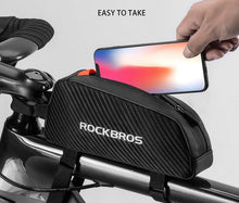 Load image into Gallery viewer, Bicycle Bag Reflective Front Top Frame Tube Bag Ultralight Portable Bike Big Capacity Pocket Cycling Accessories Top Tube Bike Bag Waterproof Bike Front Frame Bike Bag Bicycle Top Tube Bag Cycling Accessories
