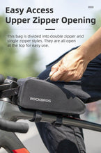 Load image into Gallery viewer, Bicycle Bag Waterproof Cycling Top Front Tube Frame Bag Large Capacity Road Bicycle Black Bike Accessories Top Tube Bike Bag Waterproof Bike Front Frame Bike Bag Bicycle Top Tube Bag Cycling Accessories
