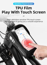Load image into Gallery viewer, Bicycle Bag Waterproof Touch Screen Cycling Bag Top Front Tube Frame Road Bike Bag 6.5 Phone Case Bike Accessories Bike Phone Top Tube Bag Bicycle Front Frame Storage Bag Cell Phone Mount Holder Bag Case With Touch Screen Waterproof
