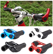 Load image into Gallery viewer, Bicycle Handlebar Rubber Grip End Cap Aluminium Alloy Lock Mountain Bike Handle Bar Grip Anti-Slip Bicycle Skid-Proof Grips Handlebar Cover Widen Holding Surface Unti-Skid Bike Grips Shockproof Handlebar Cover Ergonomic Design
