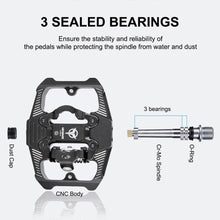 Load image into Gallery viewer, Bicycle Lock Pedal 2 In 1 With Free Cleat For Road Bikes Aluminum Anti-slip Sealed Bearing Lock Accessories Bike Clip In Pedals Cleats Included Suitable For Spin Bike Exercise Bike Indoor Bike
