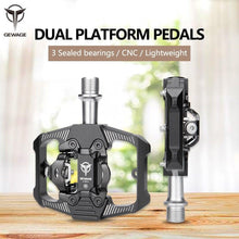 Load image into Gallery viewer, Bicycle Lock Pedal 2 In 1 With Free Cleat For Road Bikes Aluminum Anti-slip Sealed Bearing Lock Accessories Bike Clip In Pedals Cleats Included Suitable For Spin Bike Exercise Bike Indoor Bike
