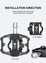 Load image into Gallery viewer, Bicycle Lock Pedal 2 In 1 With Free Cleat For Road Bikes Aluminum Anti-slip Sealed Bearing Lock Accessories Bike Clip In Pedals Cleats Included Suitable For Spin Bike Exercise Bike Indoor Bike
