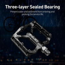Load image into Gallery viewer, Bicycle Pedal CNC Aluminum Alloy Flat Bicycle Platform Pedal Light Non-Slip Pedal Mountain Bike Riding Pedal Mountain Bike Pedals Sealed Bearing Aluminum Alloy Flat Pedals Road Bicycle Pedals
