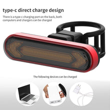 Load image into Gallery viewer, tBicycle Turn Signal Taillight USB Rechargeable Bicycle Tail Rear Light Turn Signal Braking Warning Wireless LED Ultra Bright LED Safety Warning Bike Brake Rear Lights Wireless Remote Control Modes Waterproof Suitable For Mountain Bike Road Bicycle
