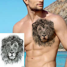 Load image into Gallery viewer, Big Black Tiger Tattoos Waterproof Leopard Tatoos Large Monster Body Arm Legs Tattoo Cool Tiger Face Temporary Tattoos For Women Men
