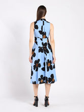 Load image into Gallery viewer, Big Flower Print Mdii  Dress With Gathered Neck

