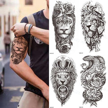 Load image into Gallery viewer, Big Tiger Lion Waterproof Temporary Sticker Tattoo Arm Legs Fake Tattoo Stickers For Adults Realistic Luxury Design For Mens Womens
