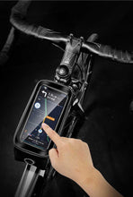 Load image into Gallery viewer, Bike Bag Frame Front Top Tube Waterproof Hard Shell Cycling Bag Touch Screen Phone Case Bicycle Accessories Bike Phone Mount Bag Cycling Waterproof Front Frame Top Tube Handlebar Bag With Touch Screen Holder Case
