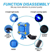 Load image into Gallery viewer, Bike Bell 4 Lamp Cycling Light 1200mAh Electric Horn Waterproof USB Charging Loud Alarm Security Bicycle Bell Bright Eyes Fully Waterproof Lumen Rechargeable Mountain Road Bike Headlight
