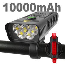 Load image into Gallery viewer, Bike Light USB Rechargeable 3000 Lumens Bike Headlight LED Super Bright Flashlight Front Lights And Back Rear Light Adjustable Lightness Waterproof And Large Capacity Battery 10000mAh
