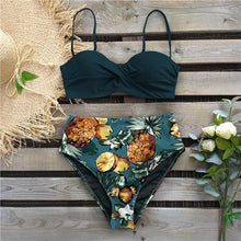 Load image into Gallery viewer, Bikini Female Swimsuit Women Swimwear Push Up Bikinis Set High Waist Swimming Suits Two Piece Set Women Swimsuit Solid Printed Bikini Push-Up Pad Swimwear Set Beachwear Ruffled Bathing Suit
