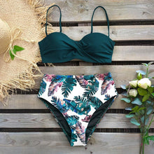 Load image into Gallery viewer, Bikini Female Swimsuit Women Swimwear Push Up Bikinis Set High Waist Swimming Suits Two Piece Set Women Swimsuit Solid Printed Bikini Push-Up Pad Swimwear Set Beachwear Ruffled Bathing Suit
