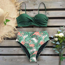 Load image into Gallery viewer, Bikini Female Swimsuit Women Swimwear Push Up Bikinis Set High Waist Swimming Suits Two Piece Set Women Swimsuit Solid Printed Bikini Push-Up Pad Swimwear Set Beachwear Ruffled Bathing Suit
