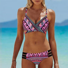 Load image into Gallery viewer, Bikini Pad Push Up Swimwear Women Swimsuit Bath Suit Bikini Set Beachwear Two Piece Costume Summer Bikini Women's Push Up Bathing Suits Swimsuits Halter Bandage Two Piece Bikini
