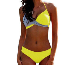 Load image into Gallery viewer, Bikini Pad Push Up Swimwear Women Swimsuit Bath Suit Bikini Set Beachwear Two Piece Costume Summer Bikini Women's Push Up Bathing Suits Swimsuits Halter Bandage Two Piece Bikini
