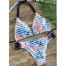 Load image into Gallery viewer, Bikini Pad Push Up Swimwear Women Swimsuit Bath Suit Bikini Set Beachwear Two Piece Costume Summer Bikini Women's Push Up Bathing Suits Swimsuits Halter Bandage Two Piece Bikini
