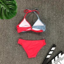 Load image into Gallery viewer, Bikini Pad Push Up Swimwear Women Swimsuit Bath Suit Bikini Set Beachwear Two Piece Costume Summer Bikini Women's Push Up Bathing Suits Swimsuits Halter Bandage Two Piece Bikini
