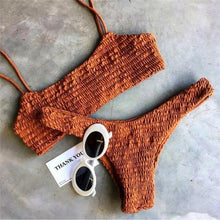 Load image into Gallery viewer, Bikini Set Women Swimwear Swimsuit for Women Bathing Suit Swimwear Beachwear Set Bikini Two Piece Push-up Pleated Padded Bra 2 Pieces Set Swimsuit Beach Bathing Suit Swimwear
