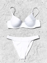 Load image into Gallery viewer, Bikini Swimwear Women High Waist Swimsuit Solid Color Bikini Set Women's Push Up Underwire Top Bottom Bikini Bathing Swimsuits Beach Wear Padded Push Up Bikini Set Female
