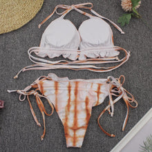 Load image into Gallery viewer, Bikini Women Push Up Swimsuit 3 Piece Bikini Set With Cover Up Women's Fashion 3 Piece Tie Dye Top Bikini Set Swimsuit Cover Up Skirt Swimwear Push Up Bather Swim Wear

