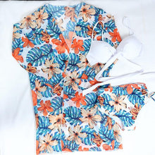 Load image into Gallery viewer, Bikini Women Push Up Swimsuit 3 Piece Bikini Set With Cover Up Women's Fashion 3 Piece Tie Dye Top Bikini Set Swimsuit Cover Up Skirt Swimwear Push Up Bather Swim Wear
