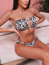 Load image into Gallery viewer, Bikini Women  Swimsuit Female Low Waist Swimwear Women Beach Mini Thong Bikini Set Bathing Suit Women Thong Swimsuits Strapless 2 Piece Bikini String Tie Ruffle Brazilian Bathing Suit
