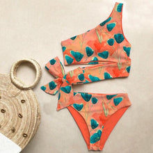 Load image into Gallery viewer, Bikini Women Swimwear Push Up Swimsuit One Shoulder Print Lightweight Bikini Set Bathing Suit Beach Swimming Suit High Waist Comfy One Shoulder Bikini Set Bathing Suit For Women
