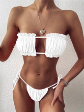 Load image into Gallery viewer, Bikinis Set For Women Swimsuit Summer Beach Wear Bathing Suits Women Bikini Swimwear Women's Ruffle Tie Side Bikini Set High Cut Strapless Padded Solid Bathing Suit
