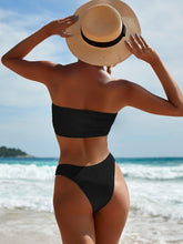 Load image into Gallery viewer, Bikinis Swimsuit Women Push Up Bikini Set  Female Swimwear Women's Strapless Solid Color 2 Pieces Bathing Suit Swimsuit Swimsuits Off Shoulder High Waist Bathing Suit High Cut Swimwear For Summer
