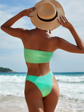 Load image into Gallery viewer, Bikinis Swimsuit Women Push Up Bikini Set  Female Swimwear Women's Strapless Solid Color 2 Pieces Bathing Suit Swimsuit Swimsuits Off Shoulder High Waist Bathing Suit High Cut Swimwear For Summer
