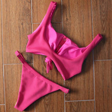 Load image into Gallery viewer, Bikinis Women's Swimsuit Women Bathing Suit Classic Bikini Bathing Suit High Cut Bikini Set Swimsuits Plus Size Swimwear Summer Push Up Swimwear Women Adjustable Swimsuit 2 Piece Female Bikini
