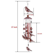 Load image into Gallery viewer, Bird Wind Chimes Waterproof Metal Wind Bells With Aluminum Tubes Bells Deep Tone Memorial Wind Chimes with Hook Smooth Melodic Tones Copper Antique Wind Chime Wall Hanging Home Decoration Romantic Wind Chime For Home
