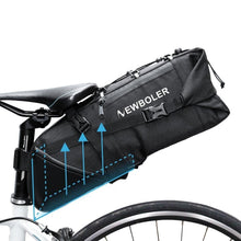 Load image into Gallery viewer, Black Bike Bag Bicycle Bag Cycle Cycling Bike Seat Bag Bags Accessories Waterproof Bike Packing Bags Large Bike Bags Fully Waterproof Bike Bag Under Seat Roll Up Cycling Rear Tail Pack
