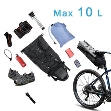 Load image into Gallery viewer, Black Bike Bag Bicycle Bag Cycle Cycling Bike Seat Bag Bags Accessories Waterproof Bike Packing Bags Large Bike Bags Fully Waterproof Bike Bag Under Seat Roll Up Cycling Rear Tail Pack
