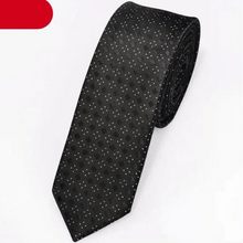 Load image into Gallery viewer, Black Business Dots Printed Polyester Men Necktie Slim Tie Formal Skinny Elegant Office Necktie For Men
