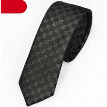Load image into Gallery viewer, Black Business Dots Printed Polyester Men Necktie Slim Tie Formal Skinny Elegant Office Necktie For Men
