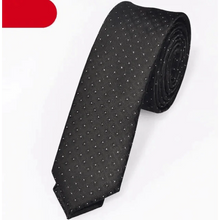 Load image into Gallery viewer, Black Business Dots Printed Polyester Men Necktie Slim Tie Formal Skinny Elegant Office Necktie For Men
