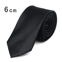 Load image into Gallery viewer, Black Business Skinny Men Neckties Wedding Slim Ties Elegant Men Lightweight High Quality Modern Ties
