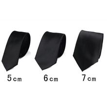 Load image into Gallery viewer, Black Business Skinny Men Neckties Wedding Slim Ties Elegant Men Lightweight High Quality Modern Ties

