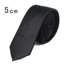 Load image into Gallery viewer, Black Business Skinny Men Neckties Wedding Slim Ties Elegant Men Lightweight High Quality Modern Ties
