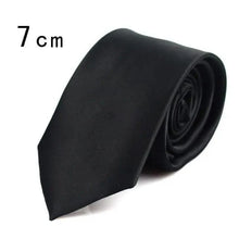 Load image into Gallery viewer, Black Business Skinny Men Neckties Wedding Slim Ties Elegant Men Lightweight High Quality Modern Ties
